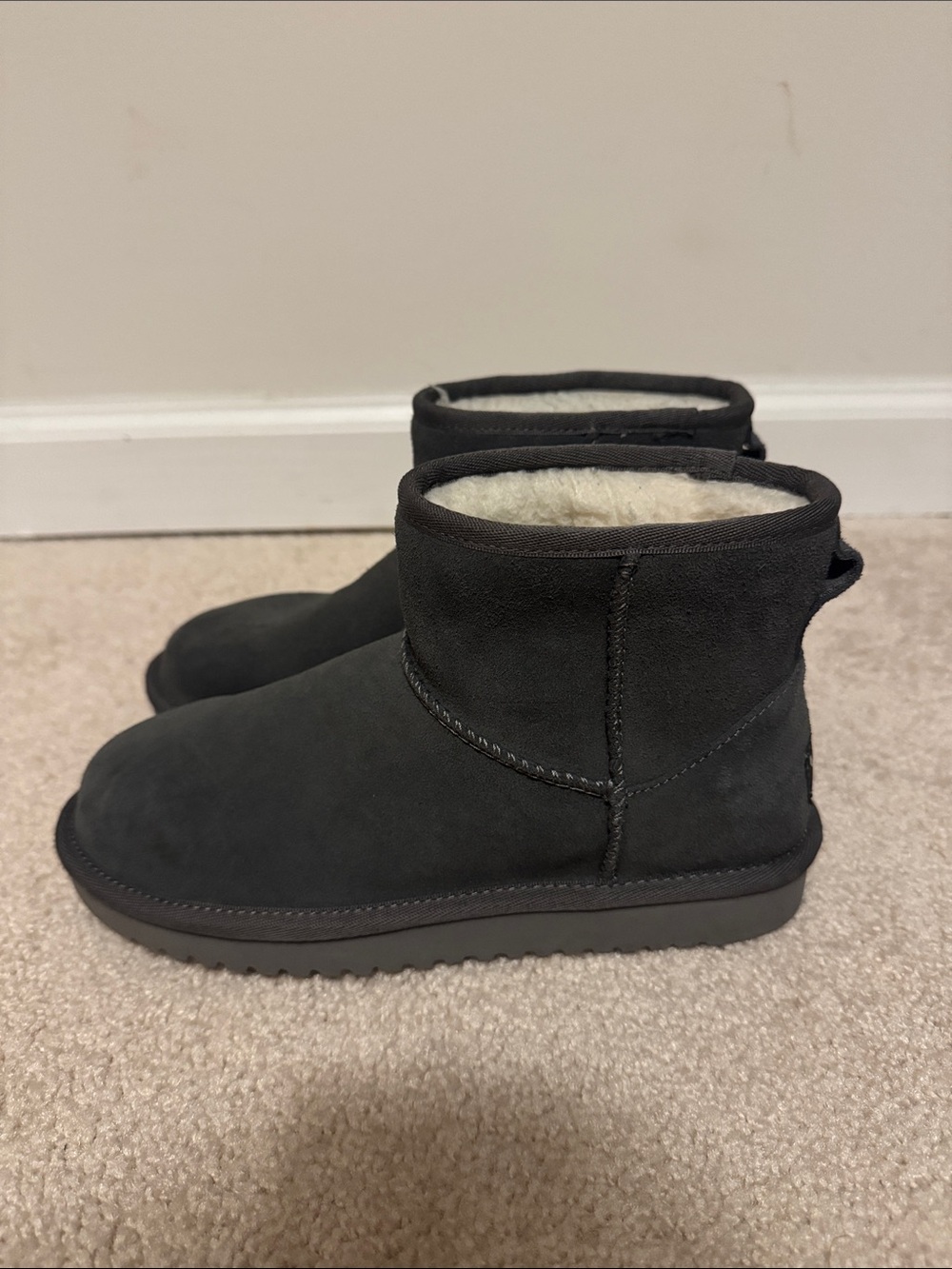 Kids Warm Slip-On Suede Boot - Black